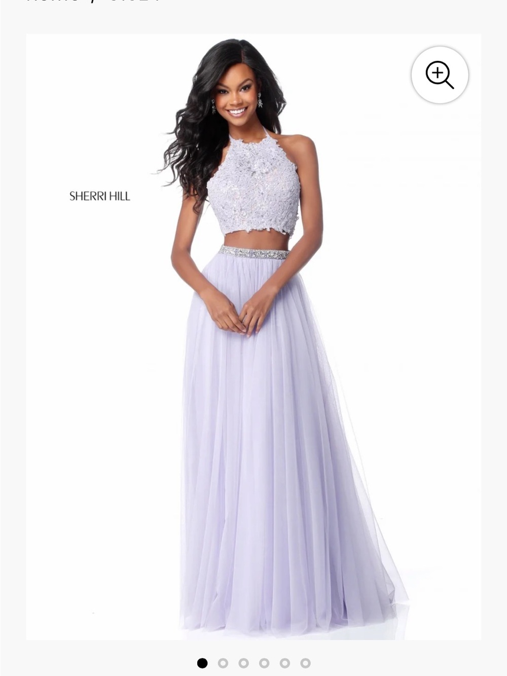 Sherri Hill BLACK Two-Piece Beaded Lace Halter Gown- womans size 2